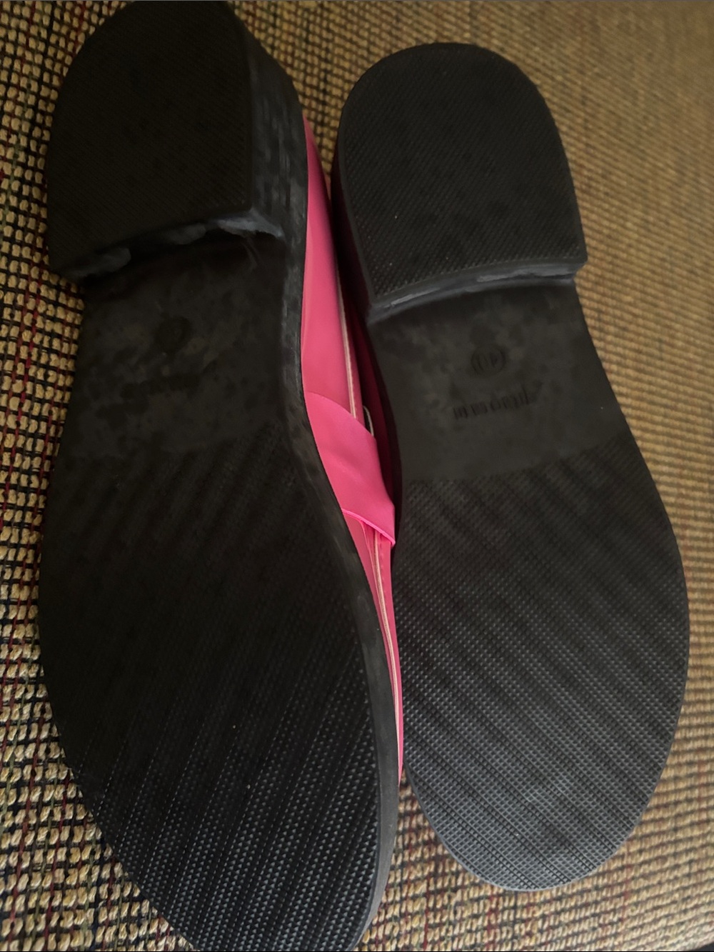 Aitaotain Bubblegum Pink Patent Bow Loafers - EU 40 / US Women's 9 - Picture 7 of 9